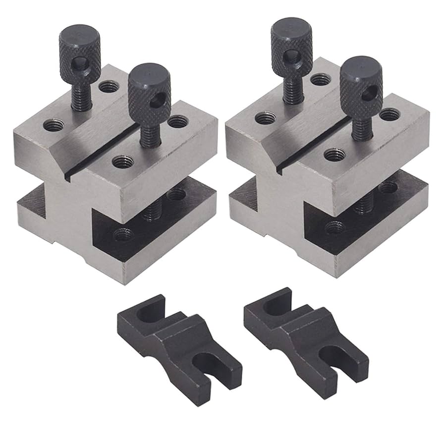 chima 樣專用 スケルトン入り findmall V Blocks with Clamp Set Hardened Steel 90 Degree